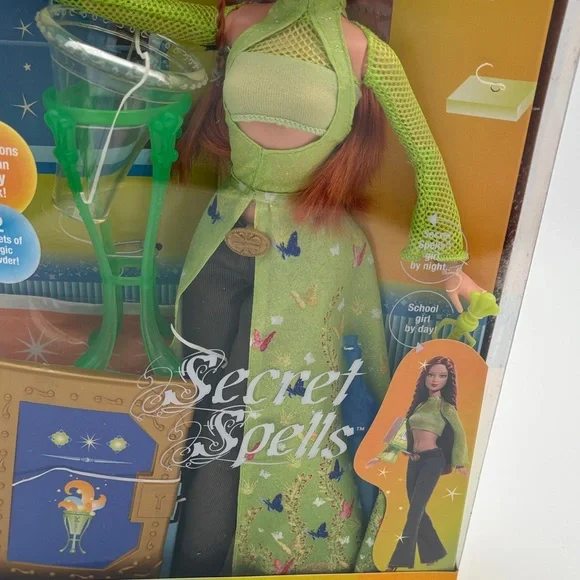 Mattel Secret Spells Kayla Doll red hair New In Box B2789 Butterfly Trick Book - Picture 12 of 13